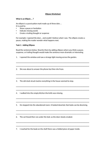 Ellipses Worksheet