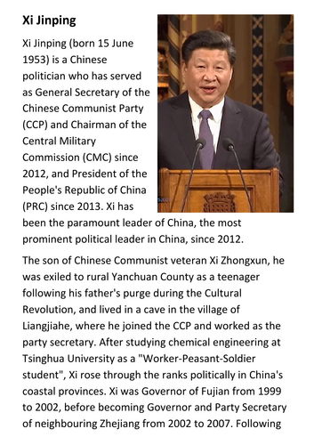 Xi Jinping Handout