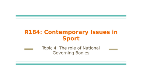 Sports Studies R184 Topic 4&5 Lesson Slides