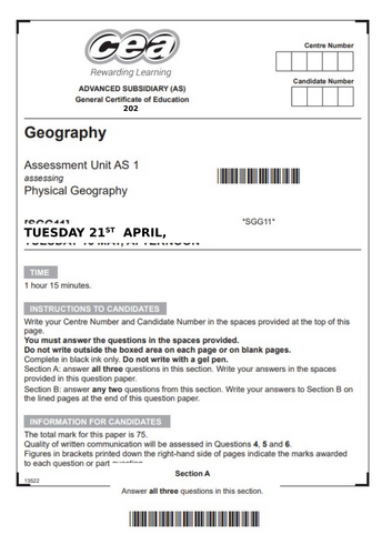 CCEA GCE Unit 1 AS Predicted paper 2026