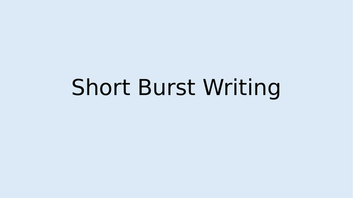 Short Burst writing based on Jane Considine