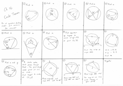 Maths Higher GCSE Ch16 Revision Mat