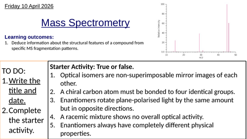 S3.2 Mass Spectrometry, HL (IBDP Chemistry)