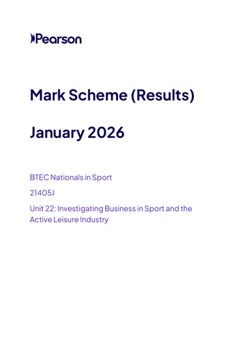 BTEC Sport Unit 22 Exam Prep Activity 2 (SWOT)