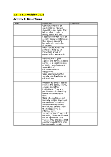 WJEC CRIMINOLOGY UNIT 2 REVISION
