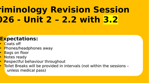 WJEC CRIMINOLOGY UNIT 2 REVISION