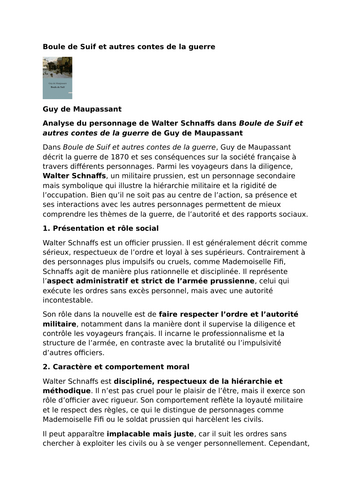 Boule de Suif et autres contes de la guerre Guy de Maupassant - Characters - Walter Schnaffs