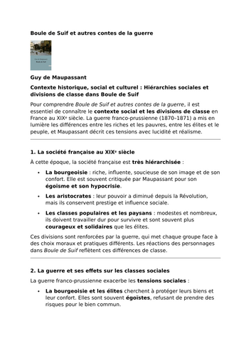 Boule de Suif  - Guy de Maupassant - Social Hierarchies and Class Divisions