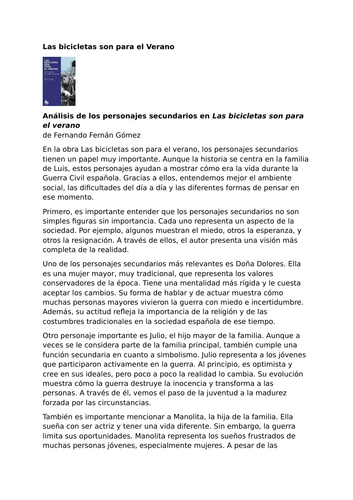 Las bicicletas son para el verano - Fernando Fernán Gómez - Secondary Characters