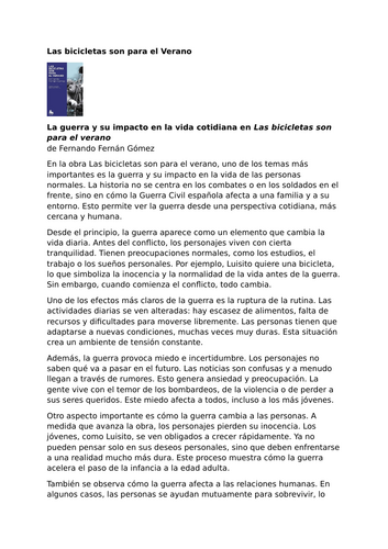Las bicicletas son para el verano - Fernando Fernán Gómez - The War and Its Impact on Everyday Life