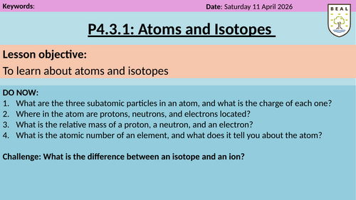 ATOMS AND ISOTOPES