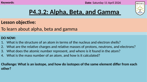 Alpa, Beta and gamma rays