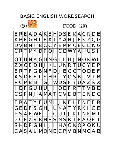 BASIC ENGLISH WORDSEARCH (5)
