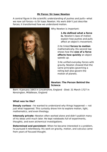Giants of Science_Isaac Newton _Forces