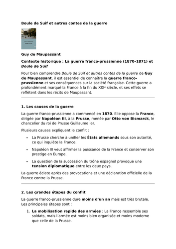 Boule de Suif - Guy de Maupassant – Franco-Prussian War