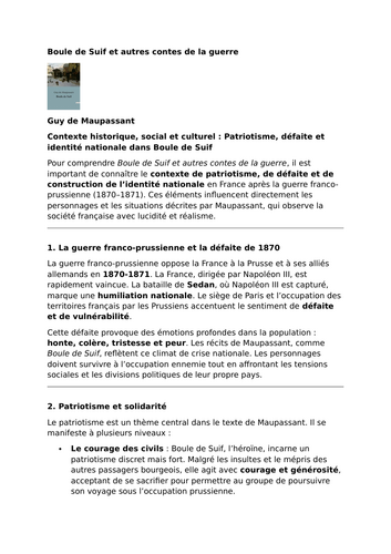 Boule de Suif et autres contes de la guerre – Guy de Maupassant – Patriotism