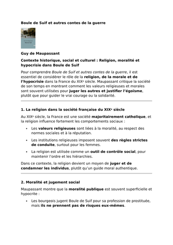 Boule de Suif et autres contes de la guerre – Guy de Maupassant – Religion