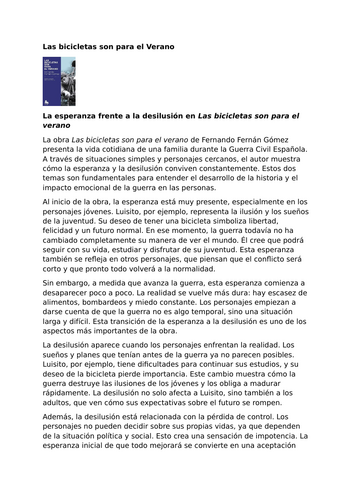 Las bicicletas son para el verano – Fernando Fernán Gómez – Hope versus Disillusionment
