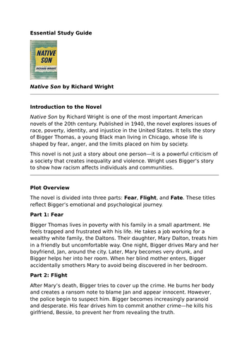 Native Son by Richard Wright – Essential Study Guide