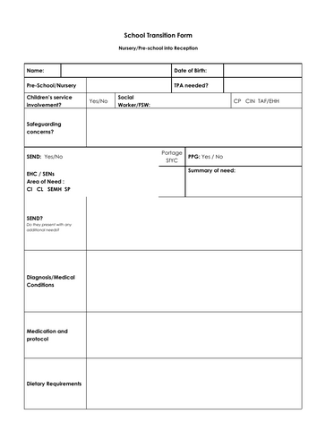 Transition - Nursery / Preschool visit