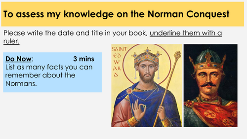 Norman Conquest Assessment Lesson | How Did William Change England? KS3/GCSE (PEEL Writing + Knowled