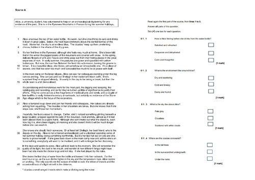 Language Paper 1 - AQA 2026 style exam paper