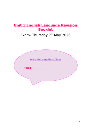 Unit 1 CCEA English Language