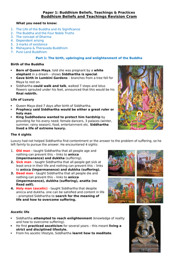 GCSE RS Buddhism Beliefs, Teachings & Practices FULL Revision Notes