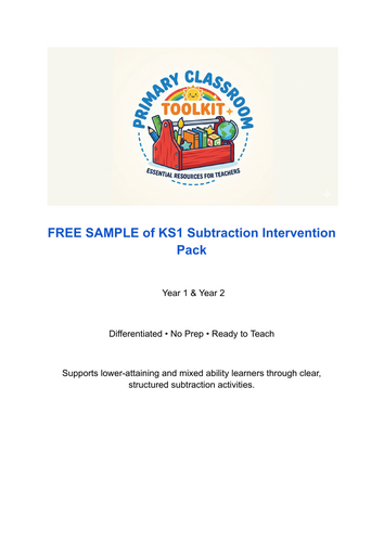 KS1 Maths Intervention & Differentiated Resources (Year 1 & Year 2)