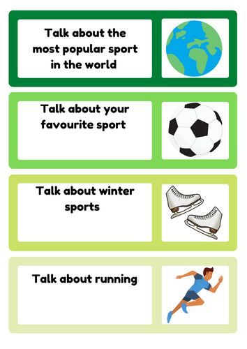 English Speaking in PE cards