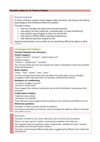 'In Times of Peace' by John Agard
