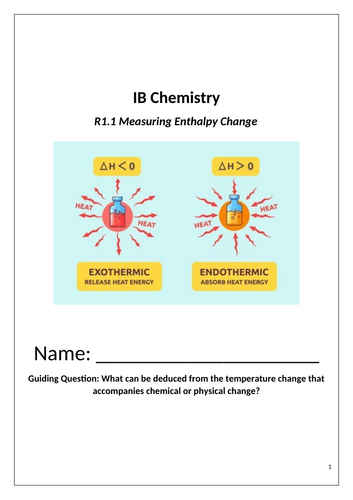 IB Chemistry (2025) R1.1 Measuring Enthalpy Changes