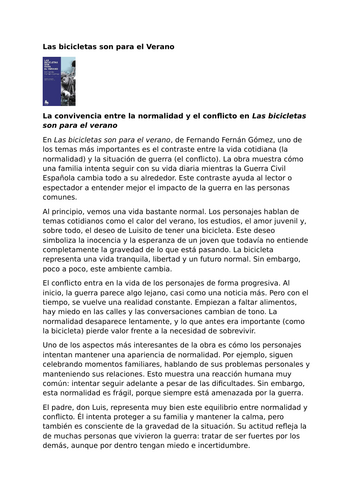 Las bicicletas son para el verano – Fernando Fernán Gómez - Normality and Conflict