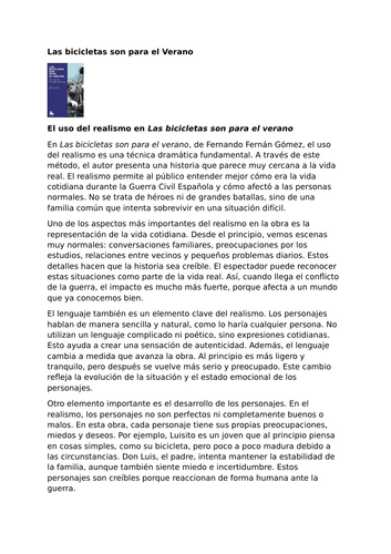 Las bicicletas son para el verano – Fernando Fernán Gómez – Realism
