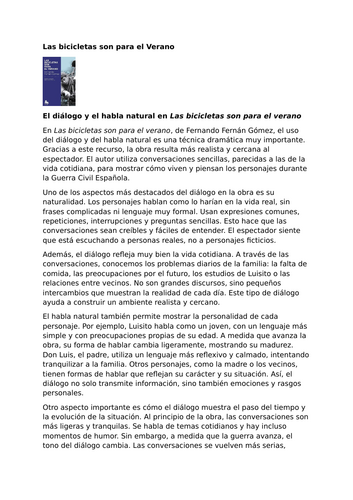 Las bicicletas son para el verano – Fernando Fernán Gómez - Dialogue and Natural Speech