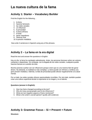 A level SP La nueva cultura de la fama