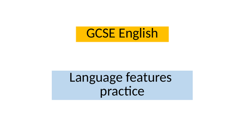 KS3 English language features practice
