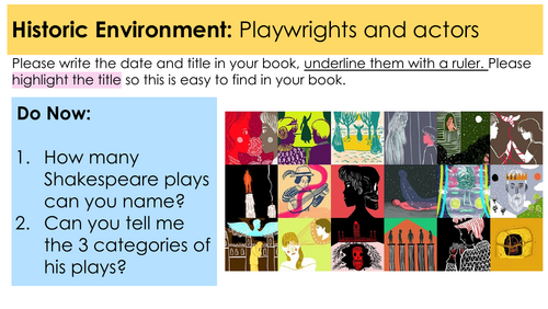 The Globe Lesson 3 / AQA Elizabethan England / Historic Environment / Site Study