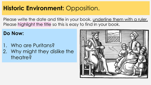 The Globe Lesson 5 / AQA Elizabethan England / Historic Environment / Site Study