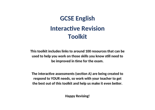 Interactive GCSE English Language resource