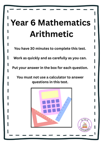 Year 6 Arithmetic Test - SATs Practice Paper with Answers
