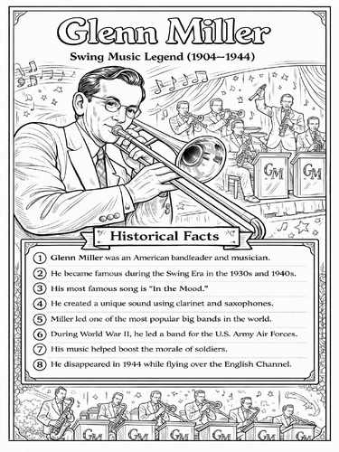 Glenn Miller Coloring Poster