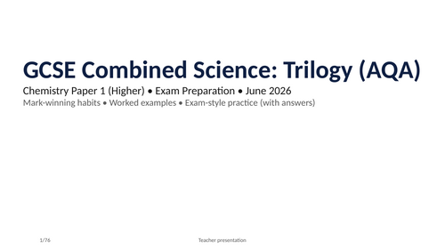 2026 AQA GCSE Combined Chem P1 Exam Student Exam Preparation Deck