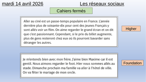 KS4 French - Pros & Cons of Social Media