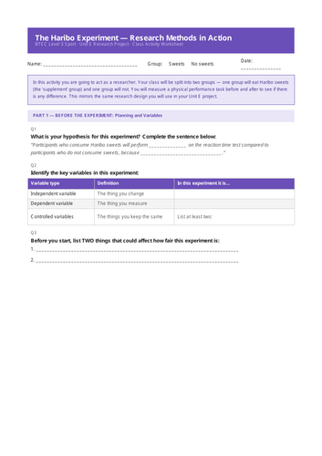 Initial Research Project (supplementation)