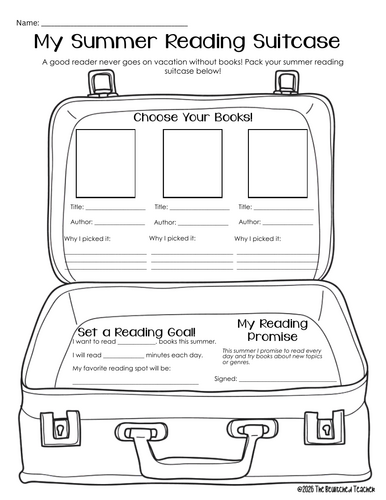My Summer Reading Suitcase | Reading & Goal Setting Activity