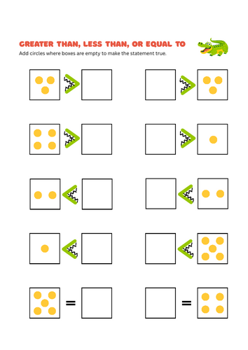 Greater Than, Less Than, or Equal To: Crocodile Comparisons