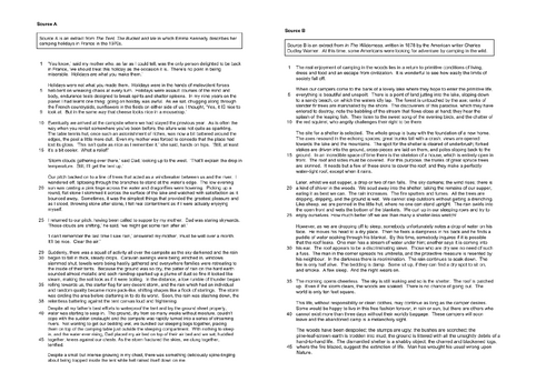 AQA English Language Paper 2 - Camping