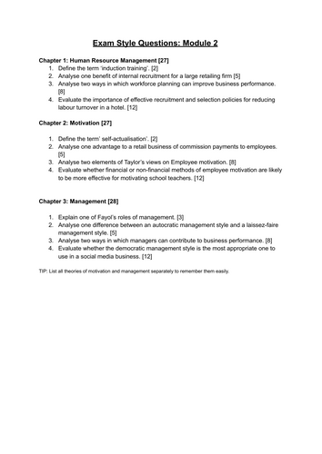 AS Business 9609 Section 2