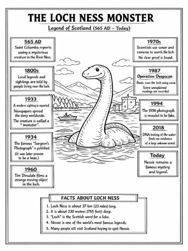 The Loch Ness Monster coloring poster